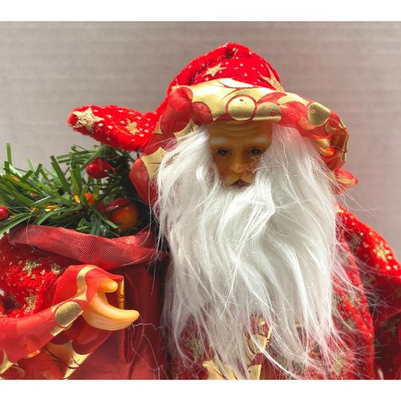 Santa Claus Christmas Tree Topper Centerpiece Red Star Robe Father Christmas - Picture 3 of 9